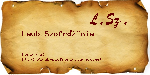 Laub Szofrónia névjegykártya